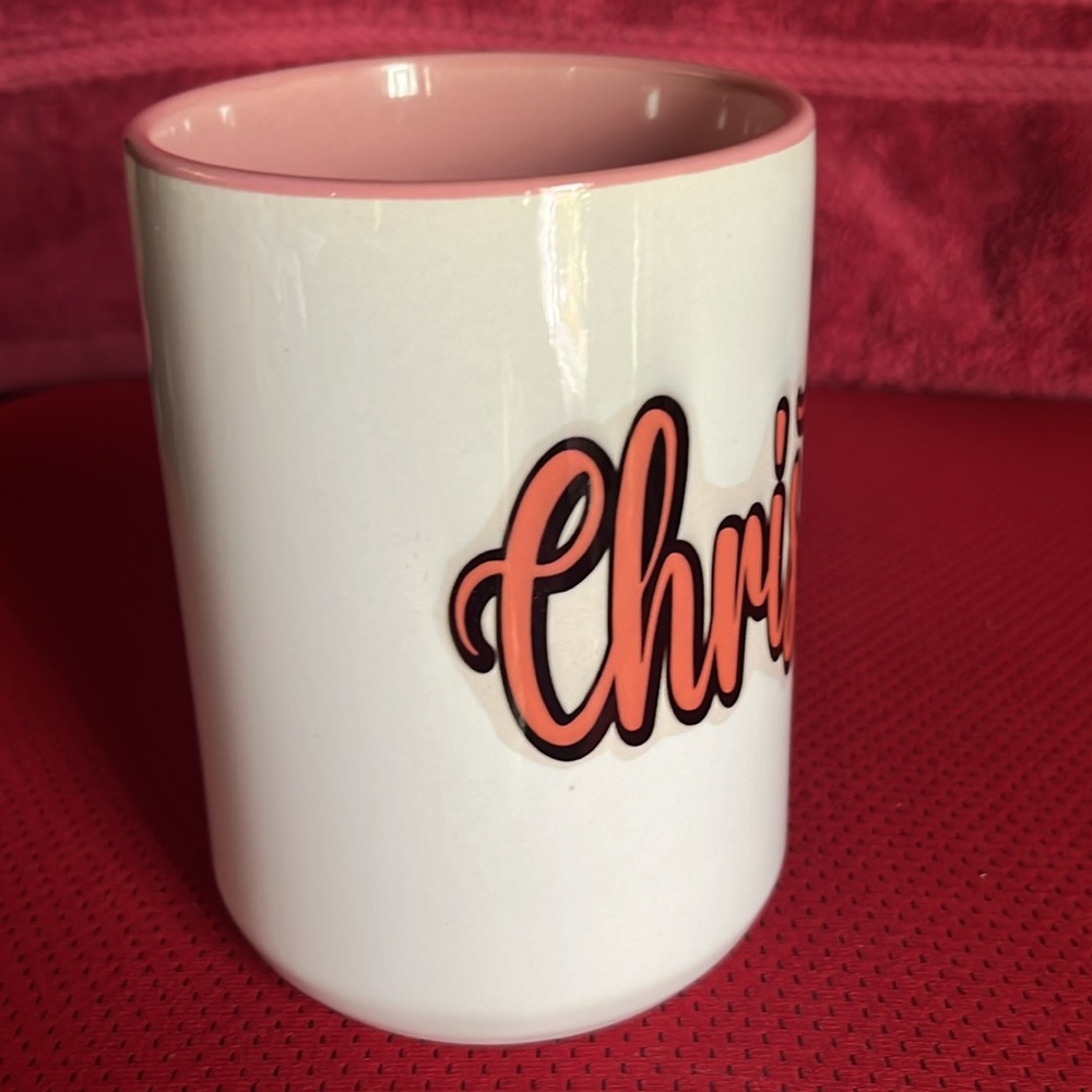 Christine Name Mug Off-White, Mauve 15 FL OZ Cricut - Picture 5 of 8